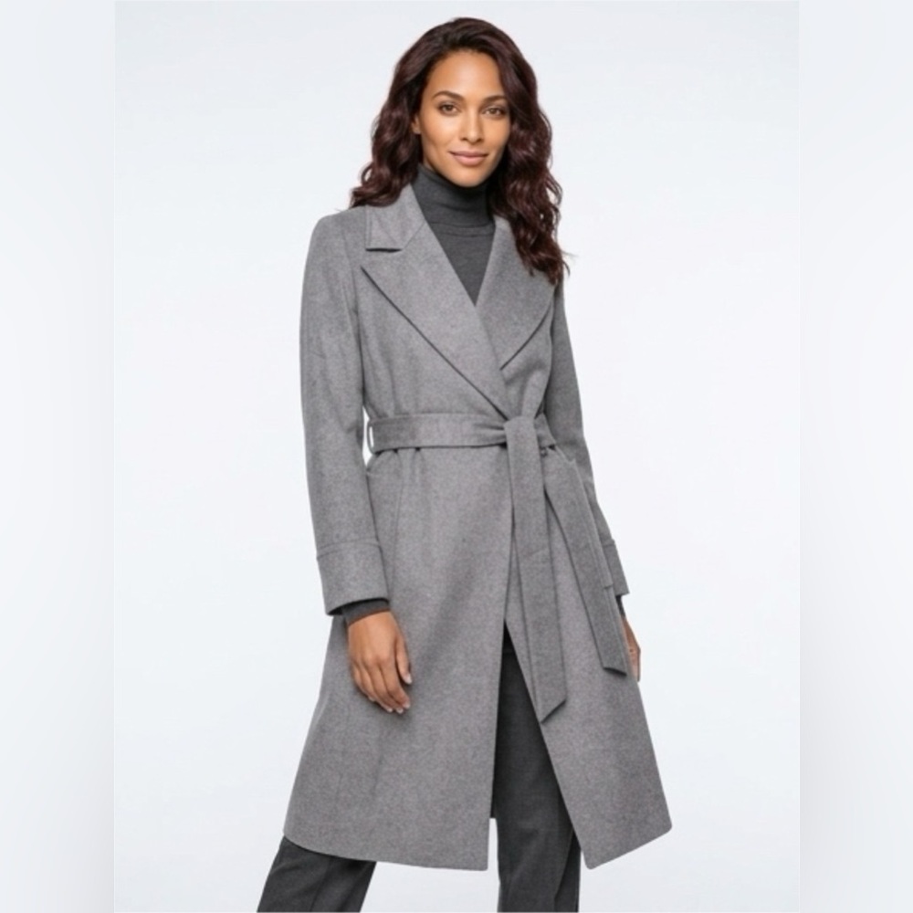 Ralph Lauren Gray Belted Wrap Coat